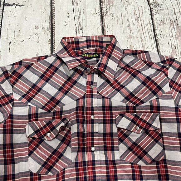 LifeTrends Plaid Western Rockabilly Cowboy Rancher Button Down Vintage Shirt - Picture 3 of 8